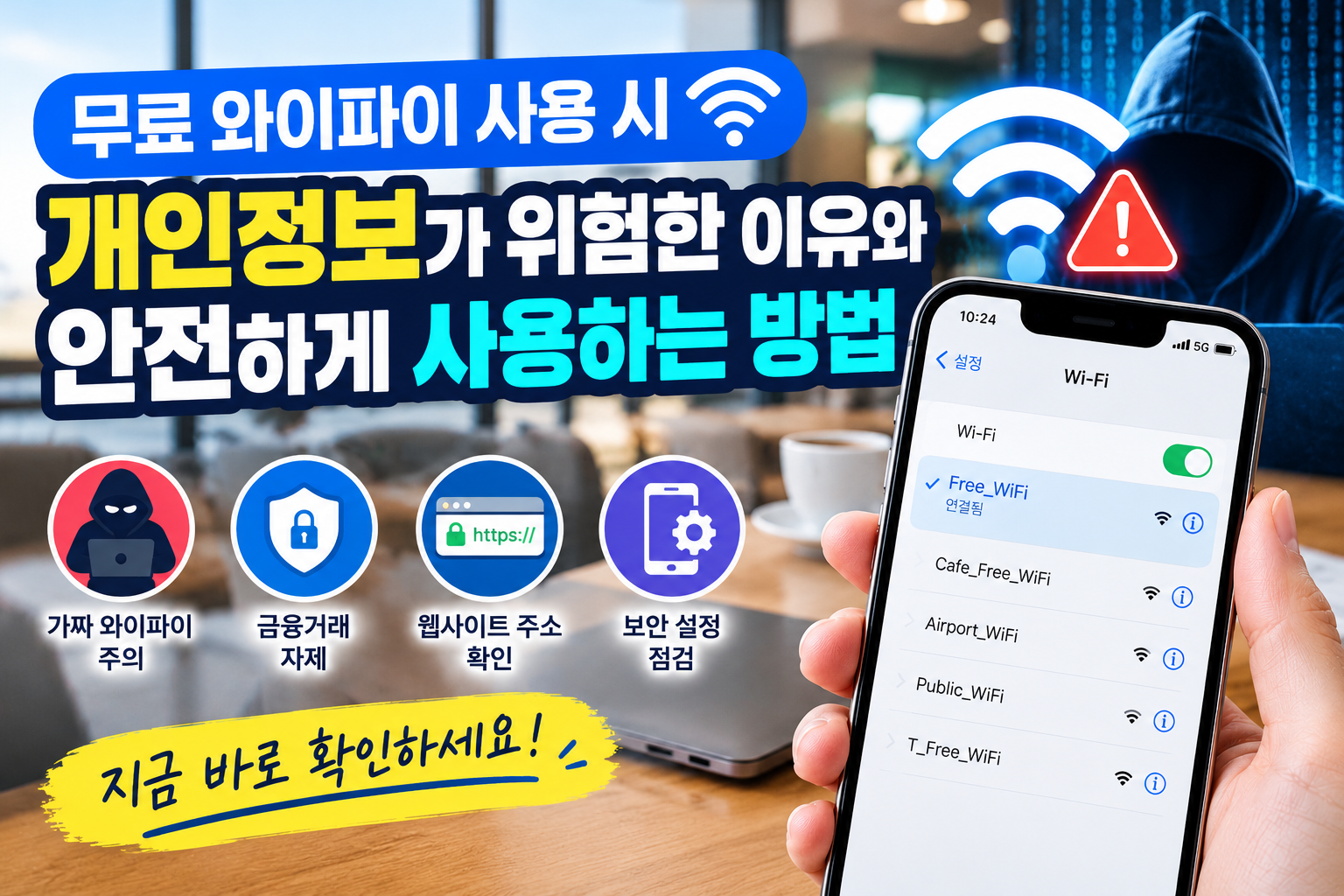 무료 와이파이 사용 시 개인정보가 위험한 이유와 안전하게 사용하는 방법