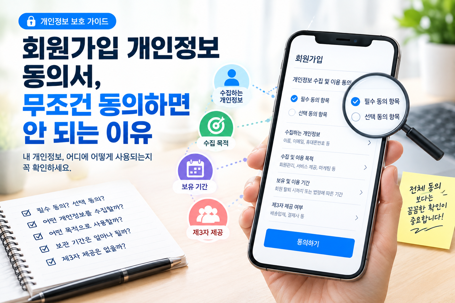 개인정보 동의서 꼼꼼히 확인하기