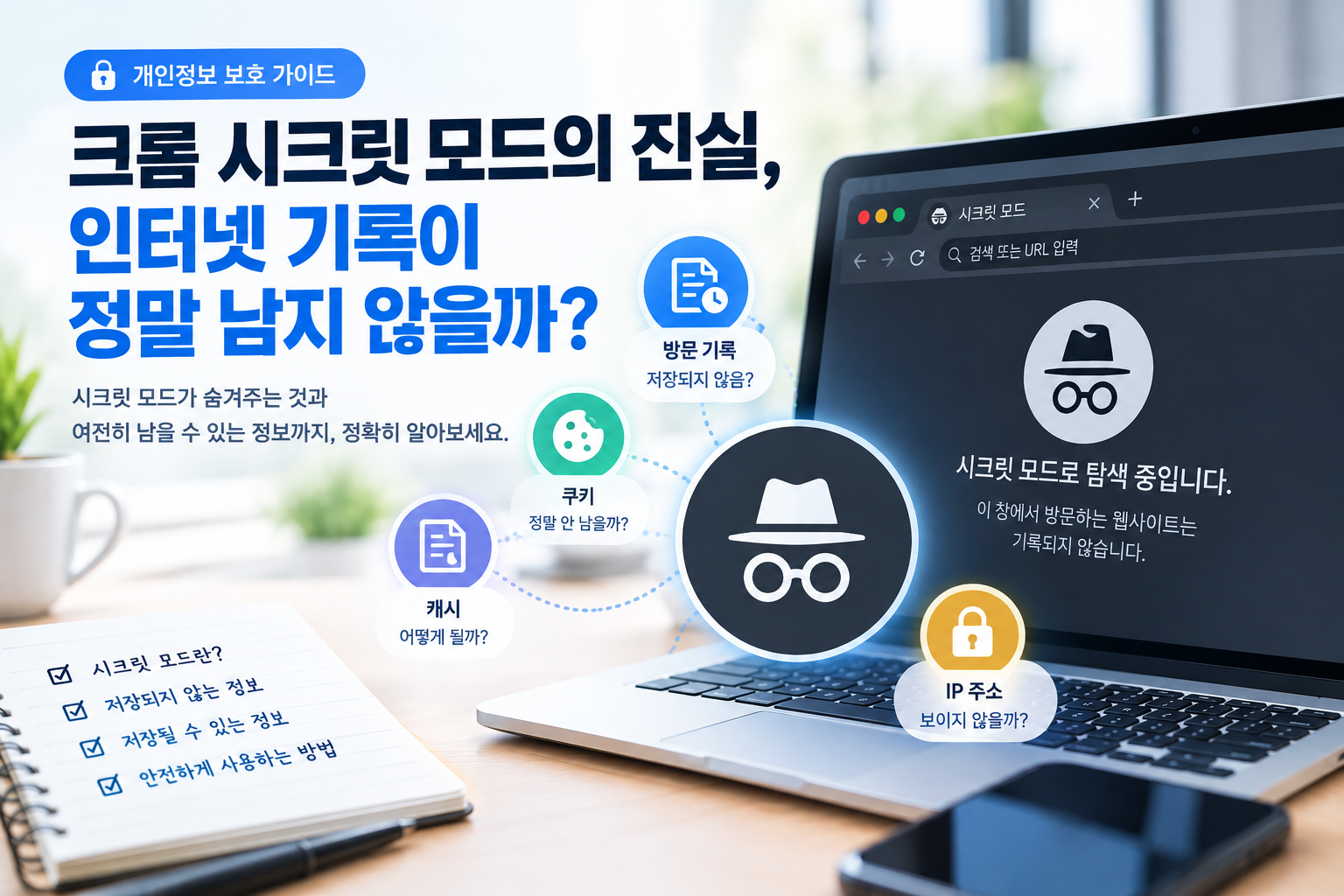 크롬 시크릿 모드 개인정보 보호 가이드